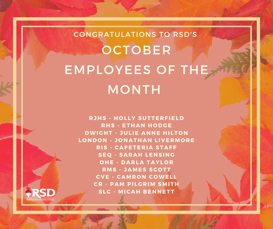 RSD's October employees of the month