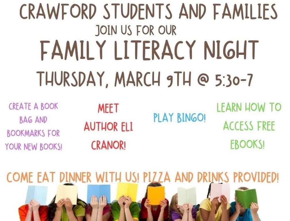 Crawford Literacy Night March 9th 5:30-7pm