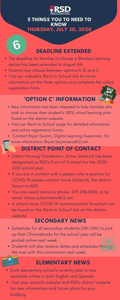 5 Things to know from the Office of the Superintendent