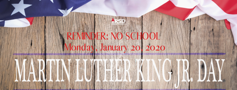 No School 1-20-20 Martin Luther King Jr. Day