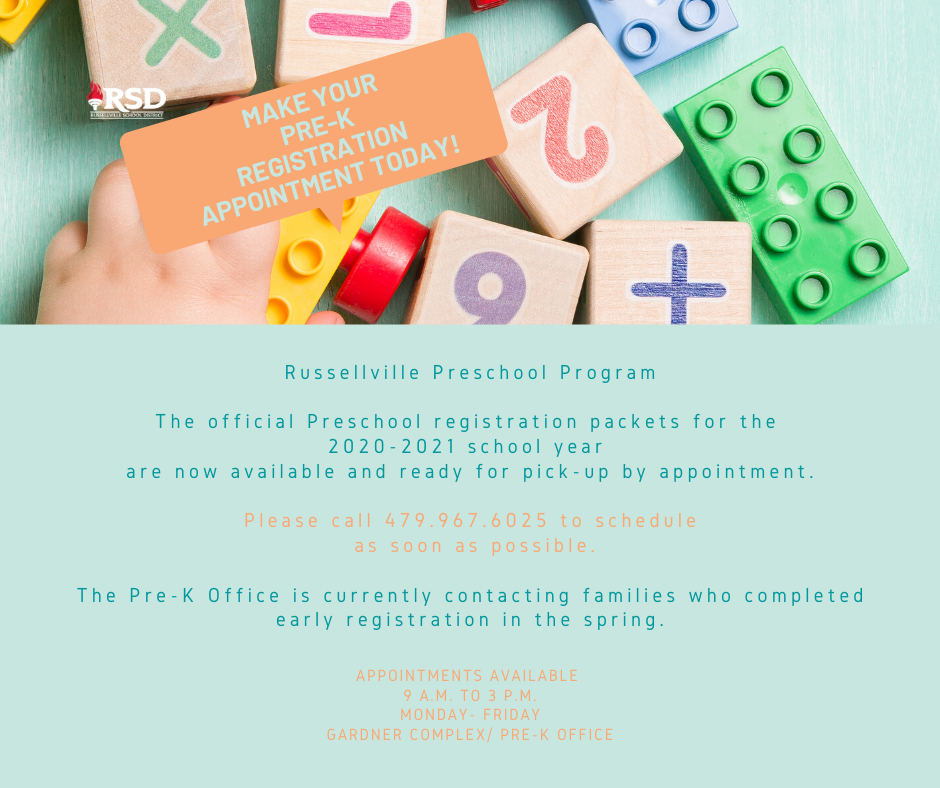 PreK Registration Appointments Available Russellville Junior High School