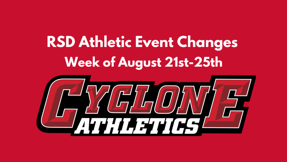 Athletic Events Changes | 8/21-8/25