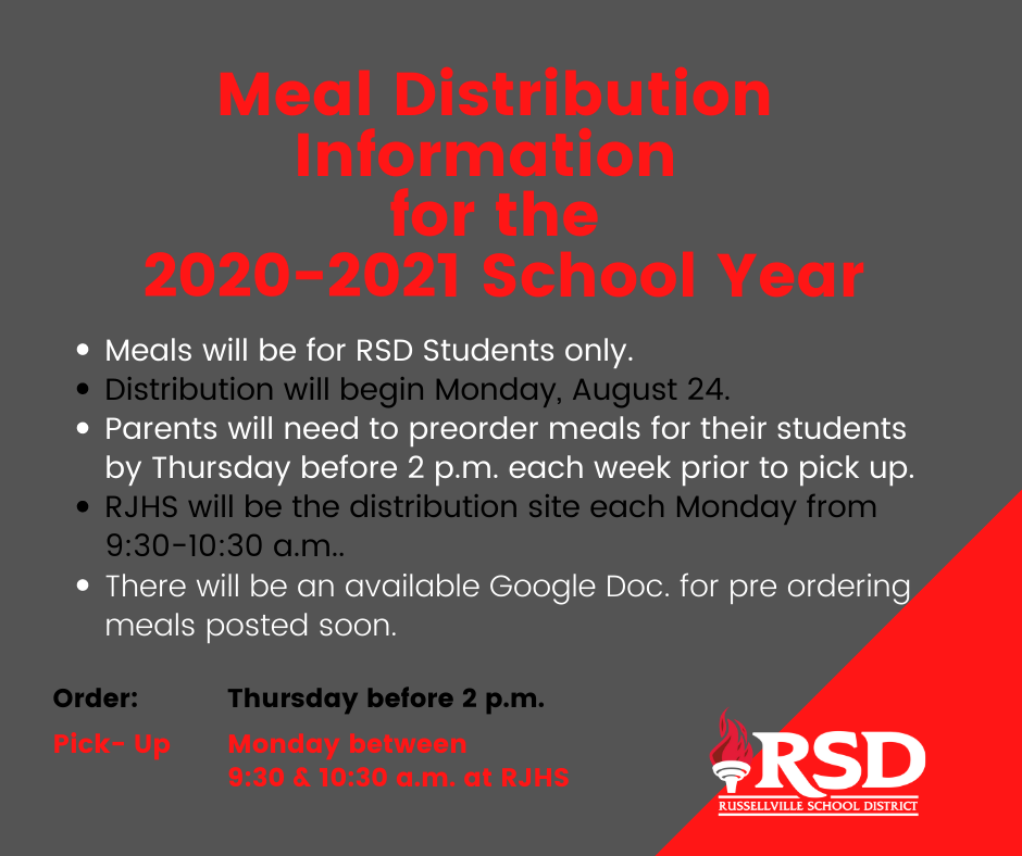 Meal Distribution beginning August 24 for RSD students