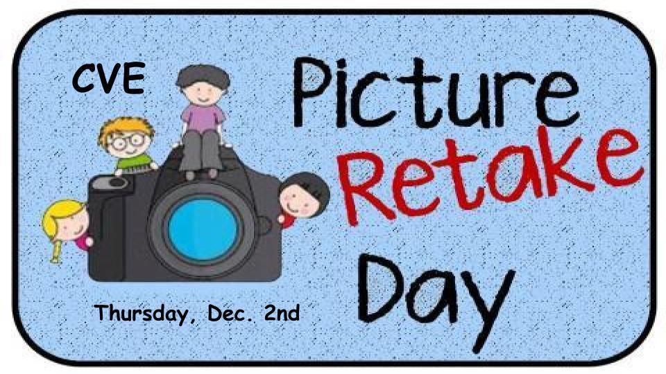 Picture Retake Day is Thursday, Dec. 2nd!