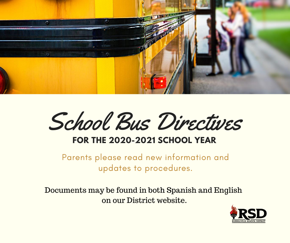 School Bus directives for RSD students for the 2020-2021 school year -