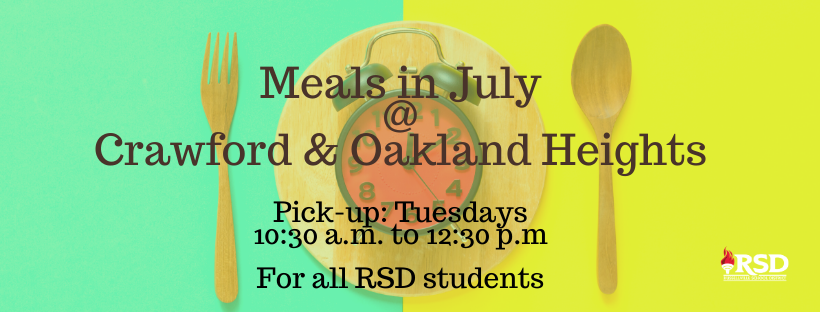 ATTENTION RSD FAMILIES: Information for Meal Distribution in July-