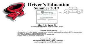 Driver's Ed. offered this summer