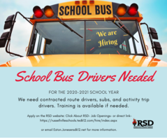 RSD is Hiring Bus Drivers!