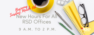RSD implementing new hours for offices district wide tomorrow