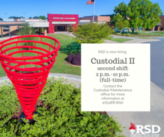 RSD is taking applications for a CUSTODIAL II position!