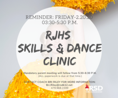 Reminder:RJHS Skills and Dance clinic this Friday!