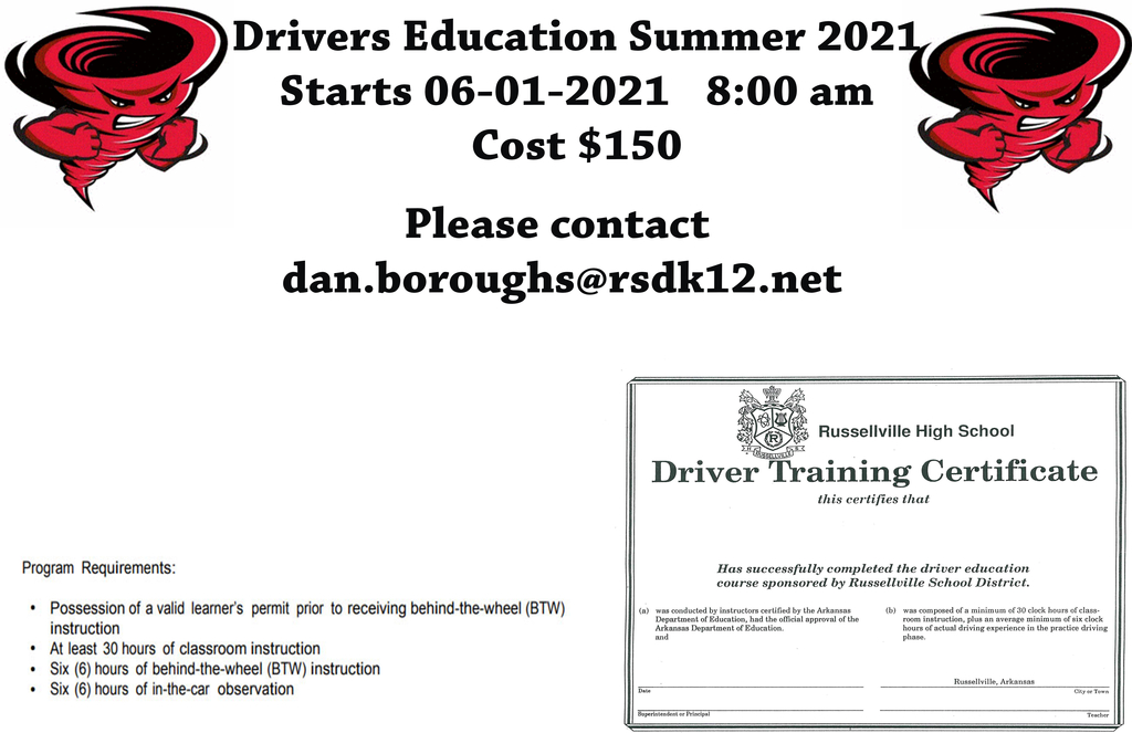 Drivers Education Summer 2021