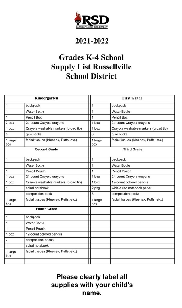 supply list