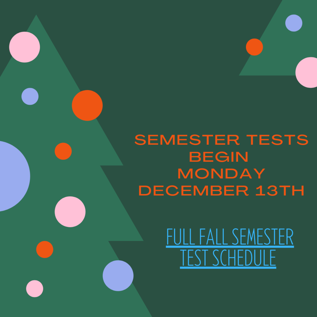 semester tests schedule 