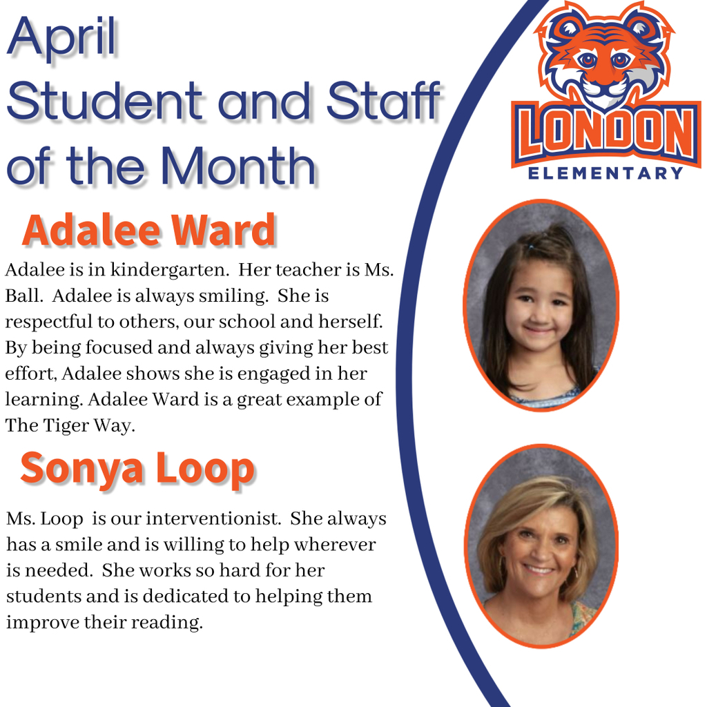 April student and staff of the month