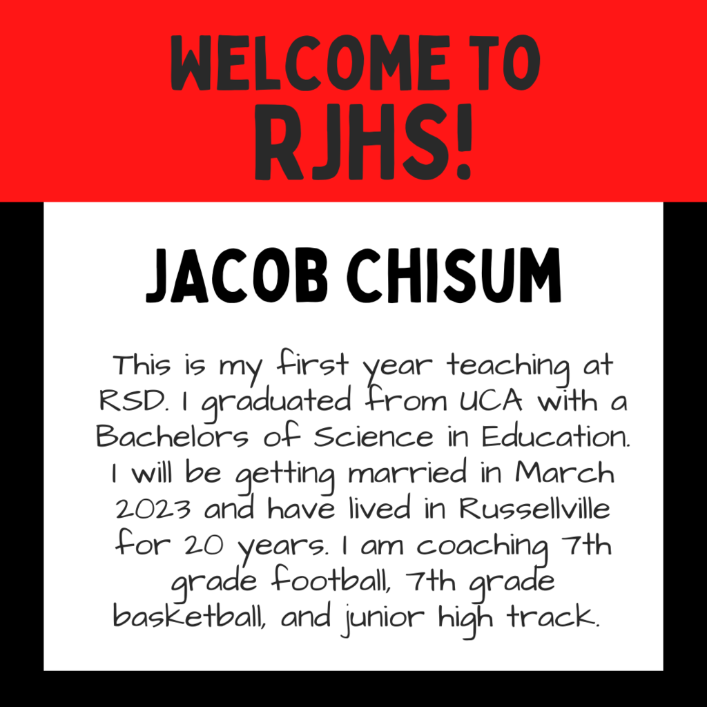Jacob Chisum Welcome- Red and Black
