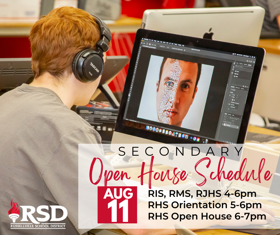 RSD secondary schools will host Open House tonight, August 11th.  Please see the schedule below: RIS 4-6 pm RMS 4-6 pm RJHS 4-6 pm RHS New Student & Sophomore Orientation 5-6 pm RHS Open House 6-7 pm