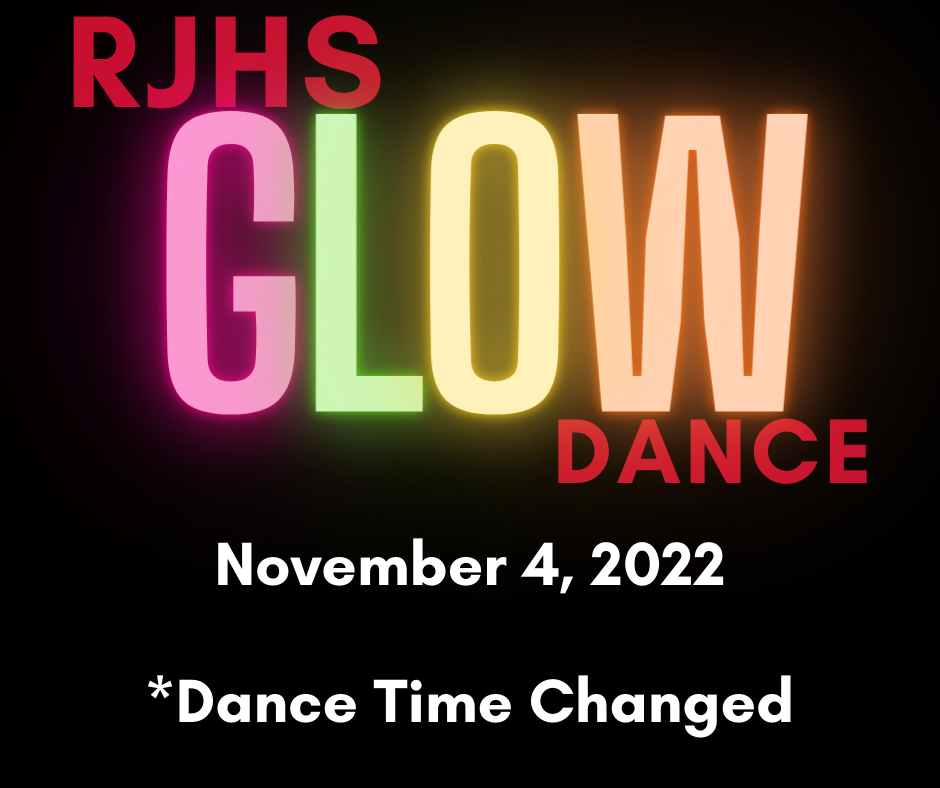 glow lit up in NEON; with a black background and in red at the bottom with black text" Tickets: $3.00 at the door Concessions will be sold. Glow sticks and accessories will be sold; 6-8pm"